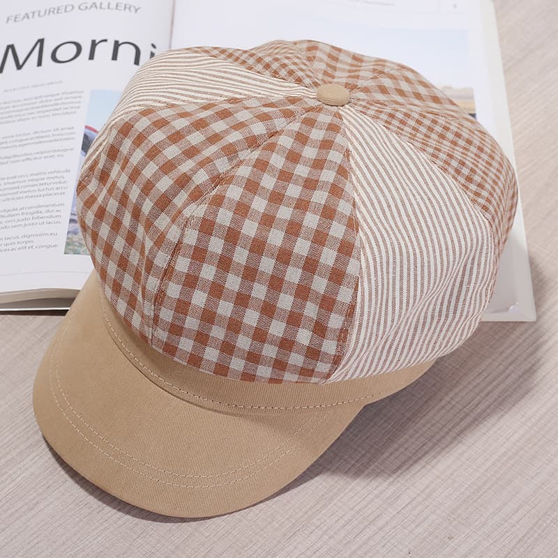 キャスケット 格子柄切替キャスケット