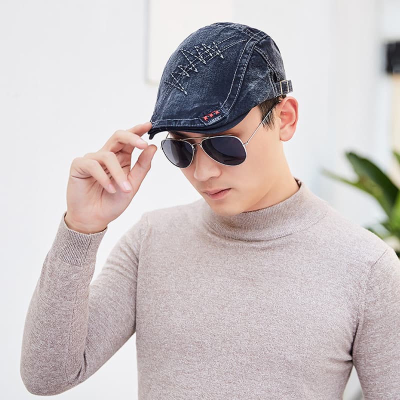 カジュアルステッチデニムキャスケット