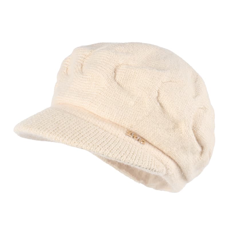 キャスケット もこもこケーブル編みニットキャスケット