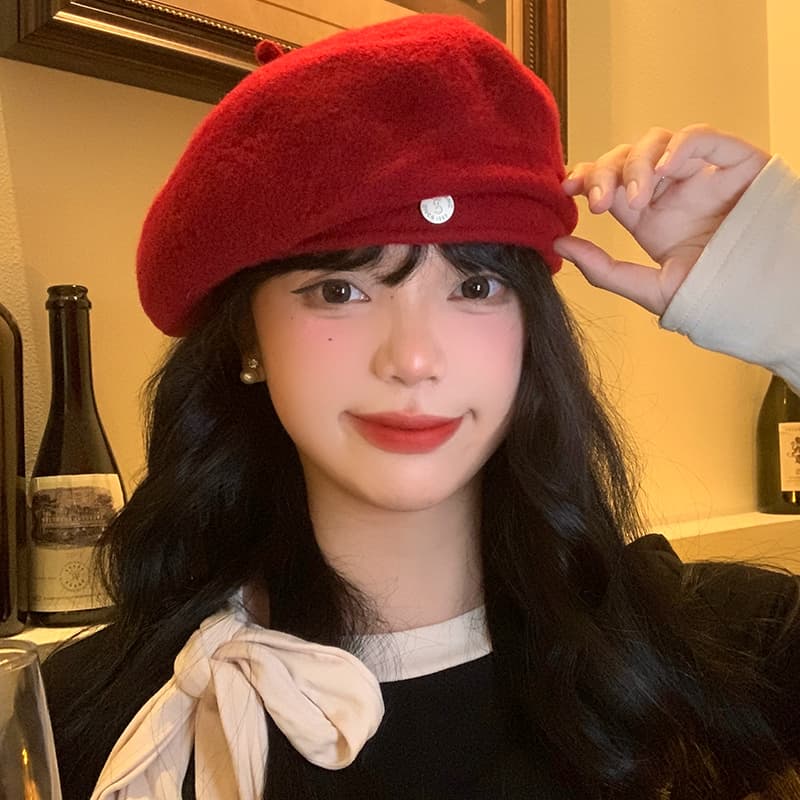 かわいいシンプルキャスケット