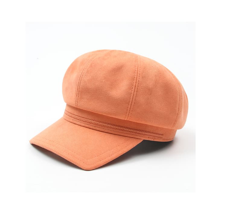 秋冬新作レディースキャスケット無地防寒保温スエード風帽子　ウール