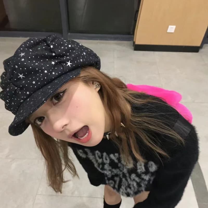 星空デニムキャスケット レディース 外出用 帽子