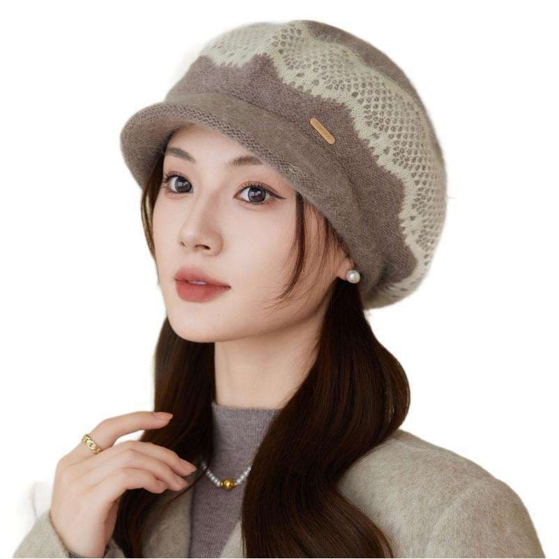 キャスケット もこもこ カシミヤ キャップ