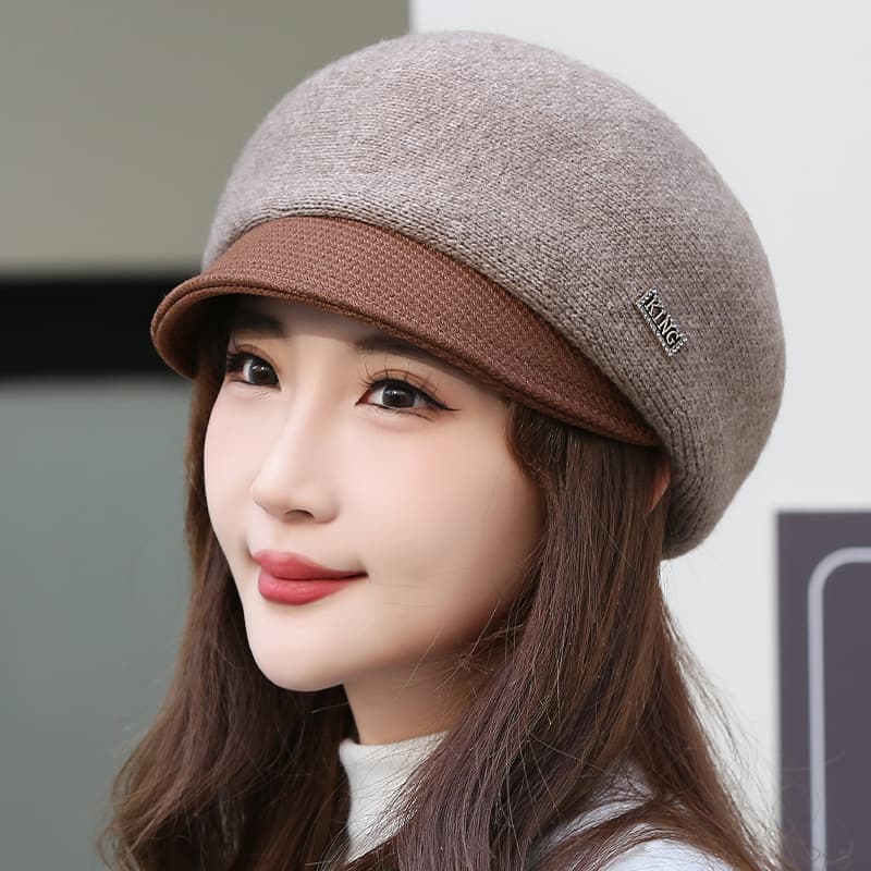 レディースニットキャスケット帽子