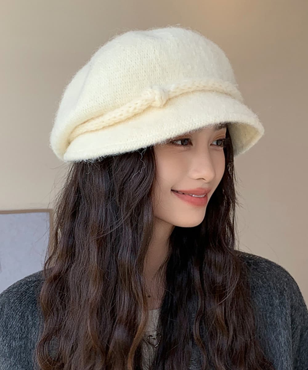 高品質ウール起毛キャスケット帽 秋冬