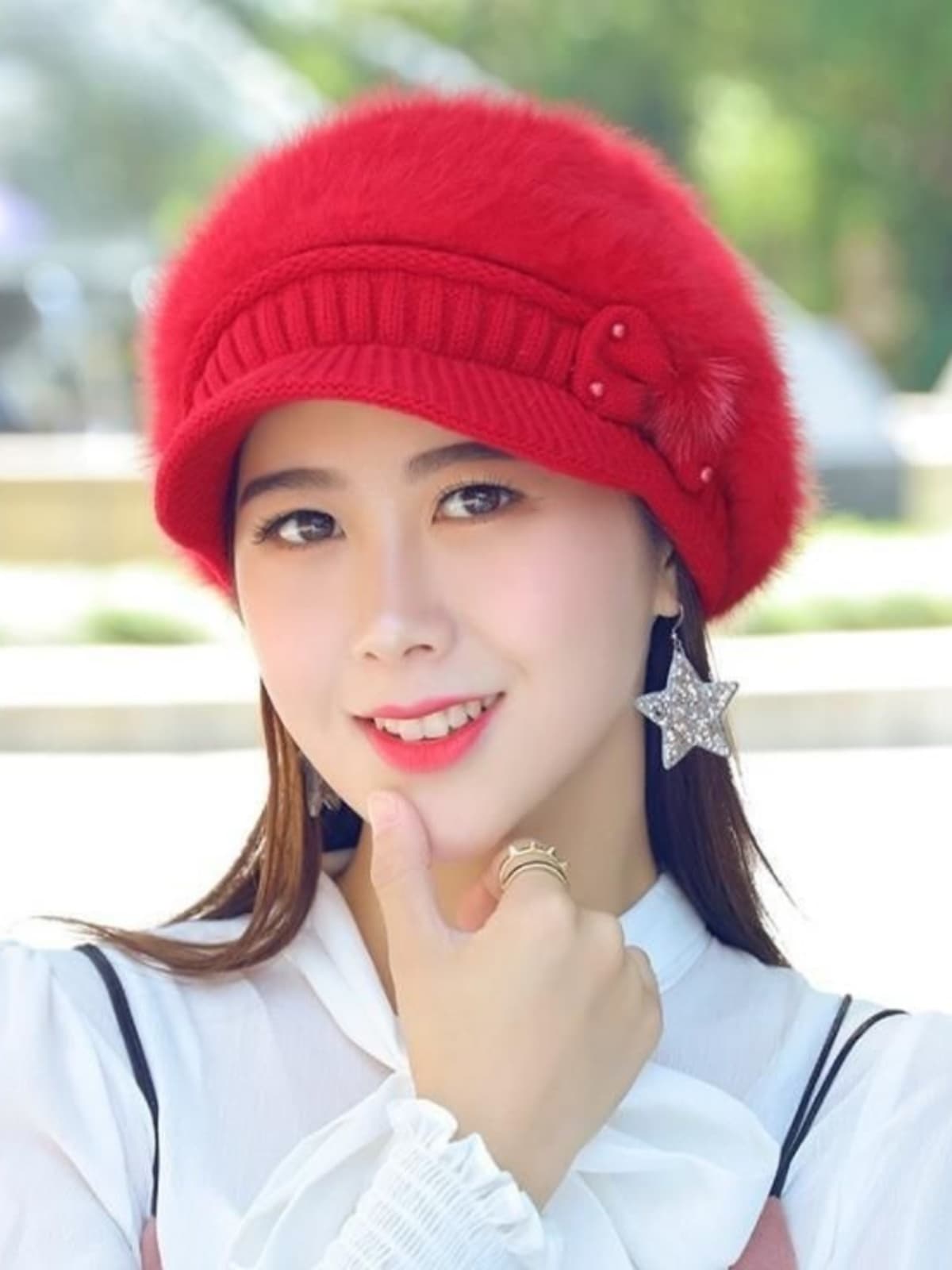 キャスケット ふわもこ暖かキャスケットニット帽