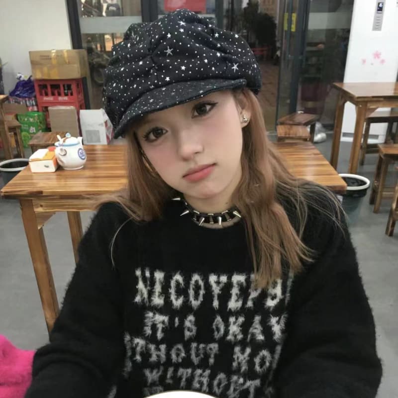 星空デニムキャスケット レディース 外出用 帽子