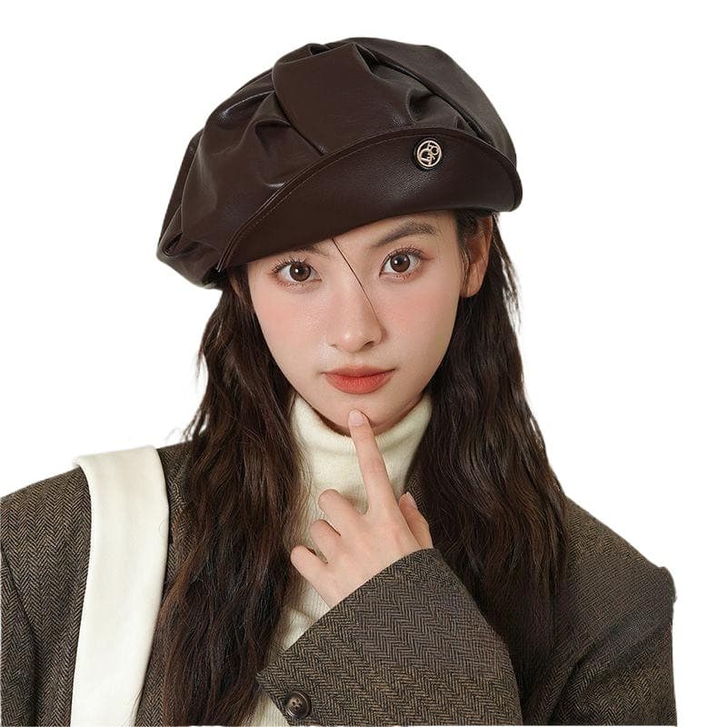 上質仕立てレザーキャスケット