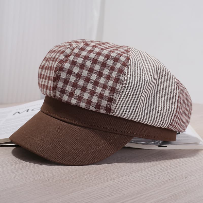 キャスケット 格子柄切替キャスケット