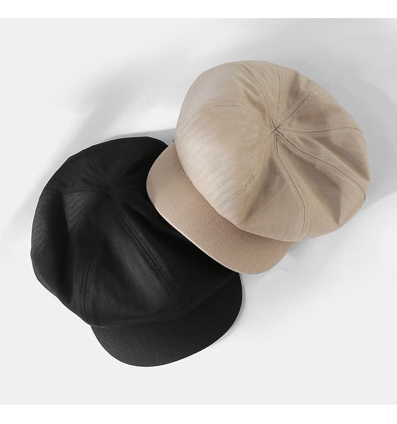 キャスケット 優雅さ漂う八角形リネンキャスケット