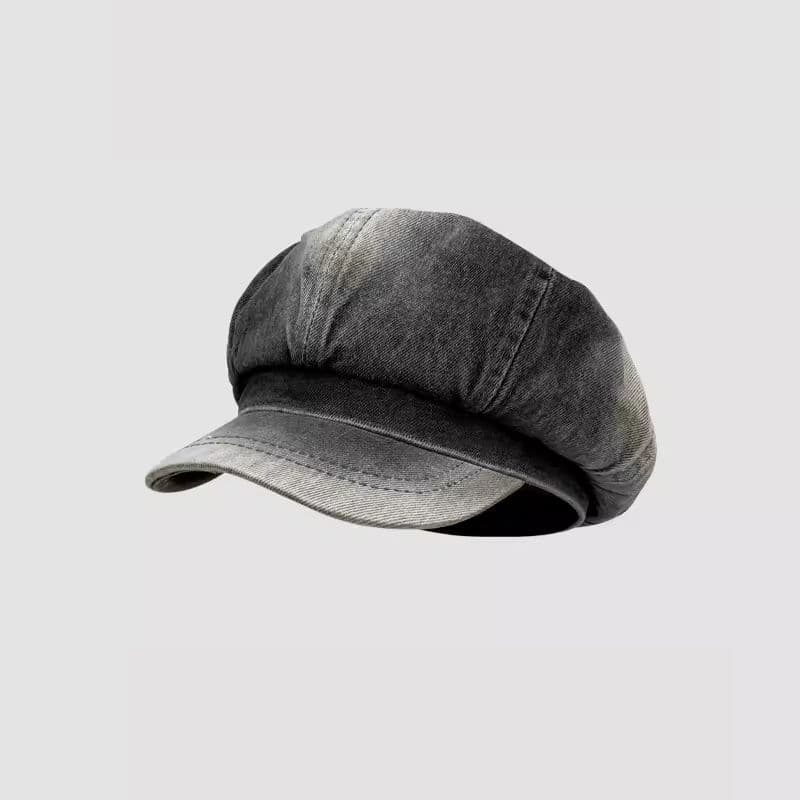 デニム水洗い加工キャスケット帽子