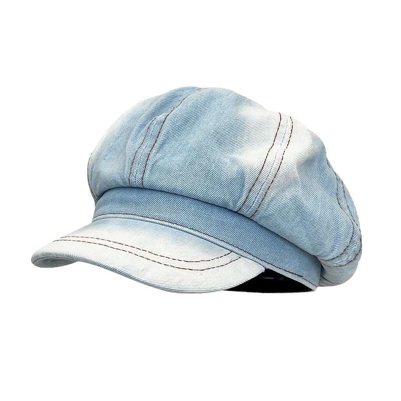 デニム水洗い加工キャスケット帽子